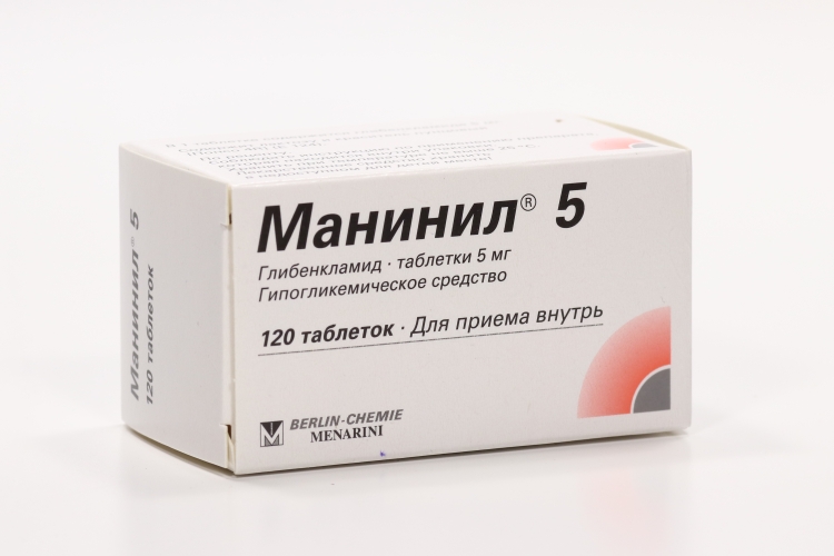 Манинил 5 табл 5 мг кор x120