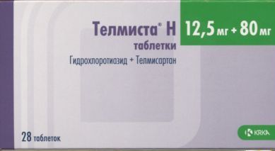 Телмиста Н табл 12.5 мг+80 мг x28