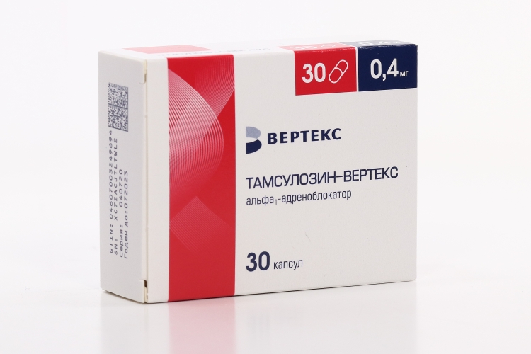 Тамсулозин-Вертекс капс с пролонг высвоб 0.4 мг x30