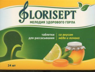 Флорисепт табл д/рассас мед-лимон 2,4 г x24
