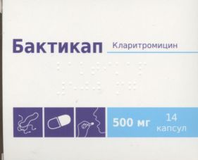 Кларитромицин Бактикап капс 500 мг x14